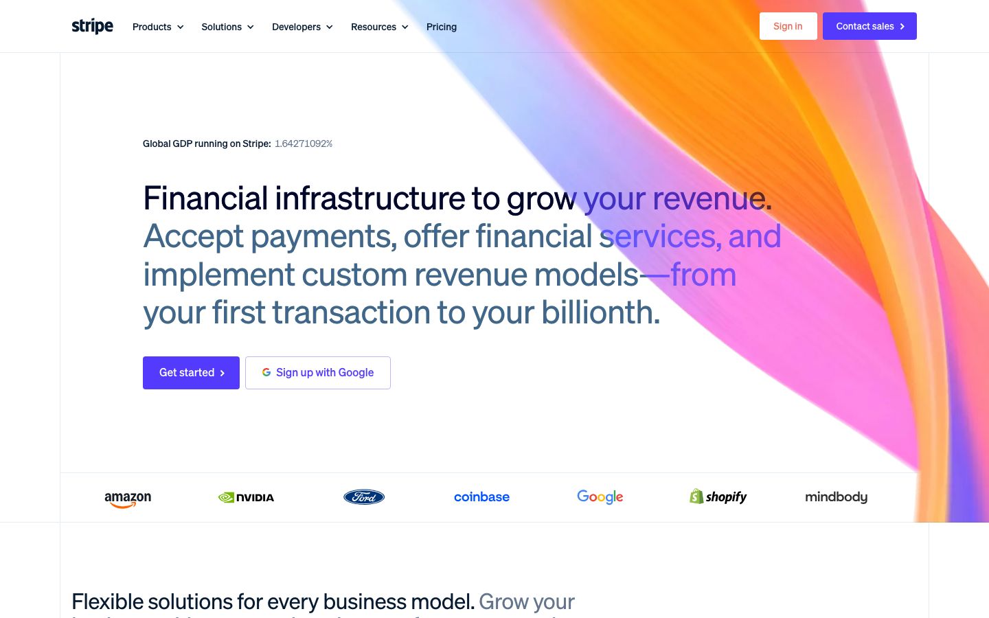 stripe.com homepage screenshot